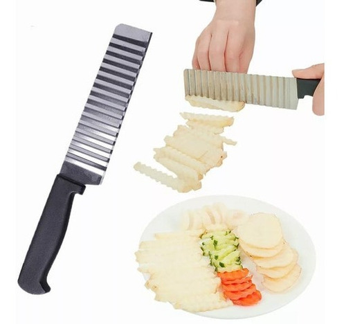 Cuchillo Cocina Cortador Papas Onduladas Picador Chorrillana