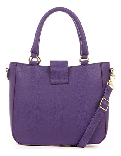 Bolsa Feminina Rafitthy Ametista Roxa Média Acambamento dos ferragens Ouro Correia de ombro Roxo Desenho do tecido Polu00edmero