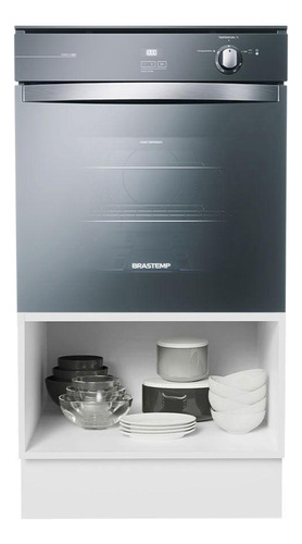 Mueble Para Horno Y Microondas Madesa Lux Sin Encimera Bg Color Blanco/Gris