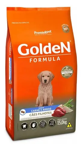 Golden Ração Formula Para Cães Filhotes Sabor Carne e Arroz 15kg PremieRpet