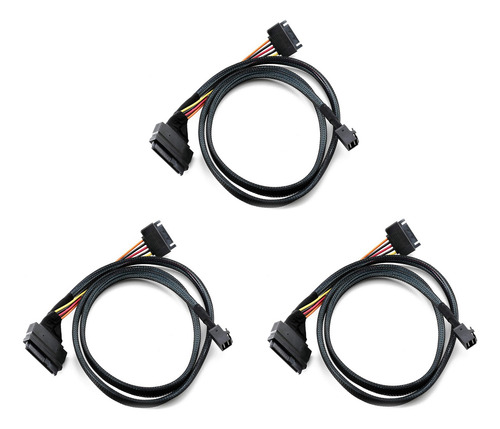 3 Cables Sas Hd Integrados De 12 G A U.2, Sff-8643 A Sff-863