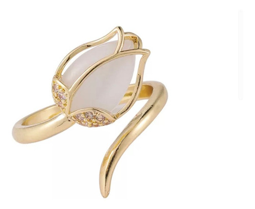 Anillo Para Dama Suave Y Delicada Elegancia Flor De Tulipán