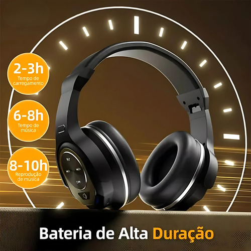 Fone De Ouvido Azul Sem Fio Redução De Ruídos C Modo Caixa De Som