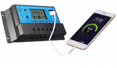 Imagem 3 de 4 de Controlador Carga Painel Solar 30a Usb 12/24v Pwm