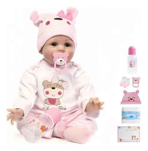 Muñecas Reborn Silicona 55cm Bebés Realista Muñeca Para Niña