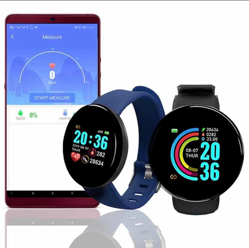 Pulsera inteligente Smart Watch D18 con pantalla redonda con diseño de pulsera para reloj inteligente D30 D20 D13 D18