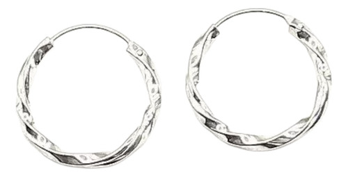 Aros Plata 925 Argollas Torcidas 20 Mm