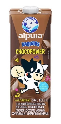 Leche Alpura Vaquitas Sabor A Chocolate 1 L 12pzas