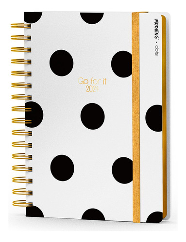 Agenda 2024 Mooving 10x15cm Dots 2 Dias Por Pagina