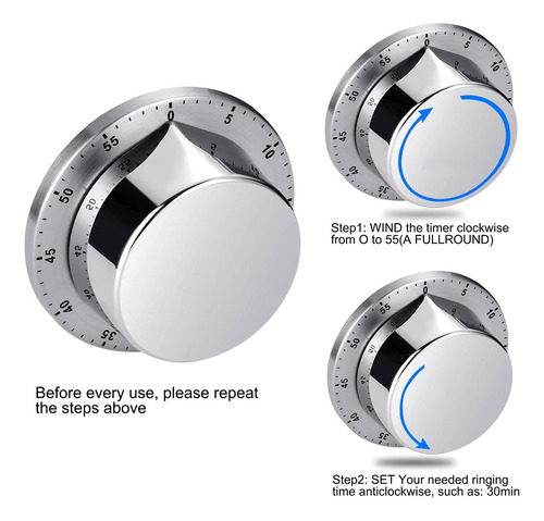 Reloj Temporizador Chef Cooking Con Alarma Fuerte, Mecánico