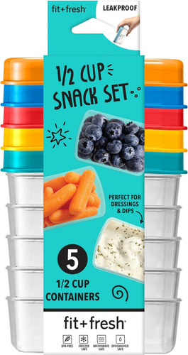 Fit & Fresh Snack Set, Recipientes Para Condimentos Y Aderez