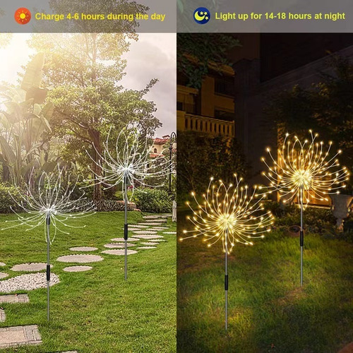 Para 2 Luces Solares Impermeables Para Fuegos Artificiales