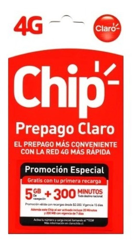 Chip Claro De 20 Min Y 200 Megas 