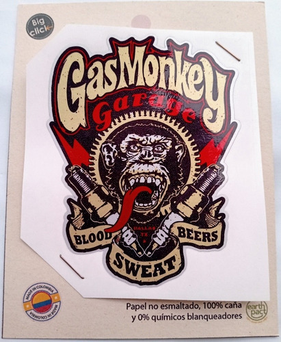 Sticker Calcomania Gas Monkey Reflectivo Pegatinas