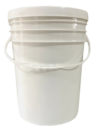 Balde Plastico 20 Litros Blanco Con Tapa Para Alimentos X3un