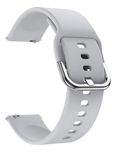 Pulseira 22mm Silicone Vip Para Relógio Digital A16 Poolsy Cor Cinza/prata