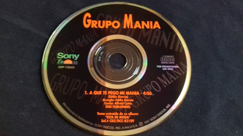 Cd Single Promocional Grupo Mania A Que Te Pego Mi Mania