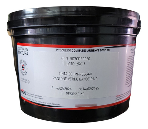 Tinta Offset Verde Bandeira Lata Base Toyo C/2kg