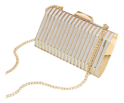 Cartera De Mano Plateada Para Mujer Mod7 Elegante - Noche