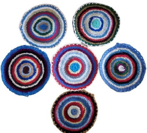 Agarradera Al Crochet Forrada - Tejida A Mano - 15 Cm