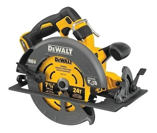 Sierra circular eléctrica inalámbrica DeWalt Flexvolt DCS578T2-AR 184mm amarilla