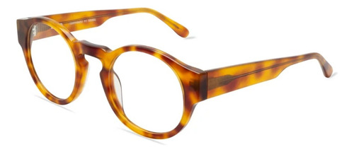 Óculos Livo Jules Redondo Acetato Unissex Cor Demi Amarelo