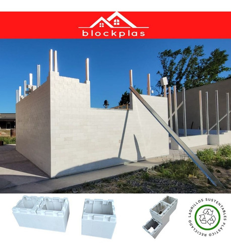 Ladrillo Plástico Reciclado Blanco Blockplas X Mts2