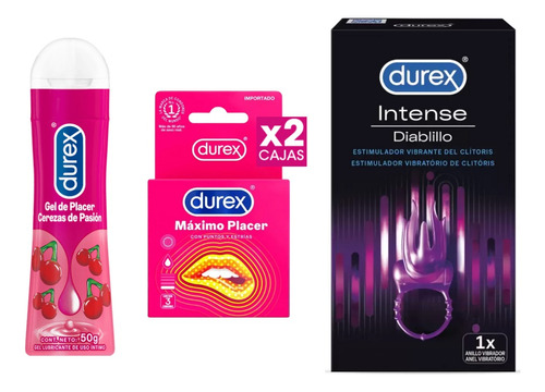 Durex Combo Preservativos Máx. Placer+ Anillo Vibrador+ Gel