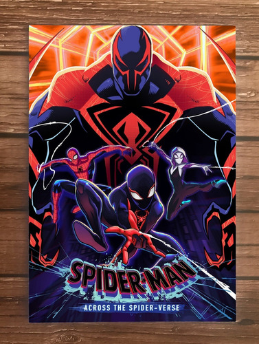 Cuadro De Madera Across The Spiderverse (40 X 30)