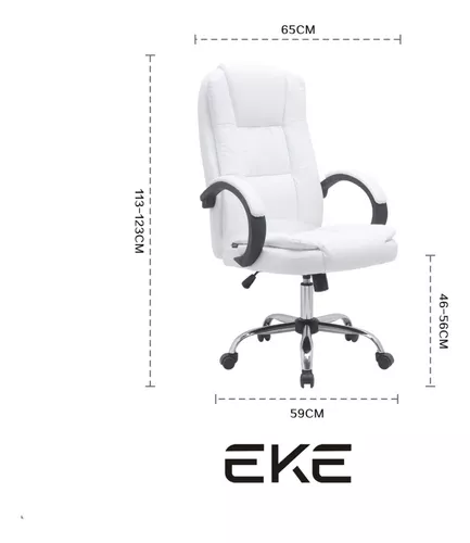 Silla de escritorio Virke Ecocuero Baja ergonómica blanca con tapizado de  cuero sintético x 2 unidades