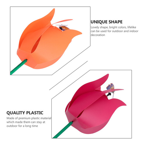Cataventos De Jardim Decorativos, 3 Peças, Design De Tulipa,