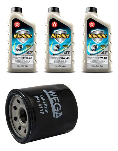 Kit Troca Oleo Texaco 10w40 Para Honda Vf 500 C/f 1984+