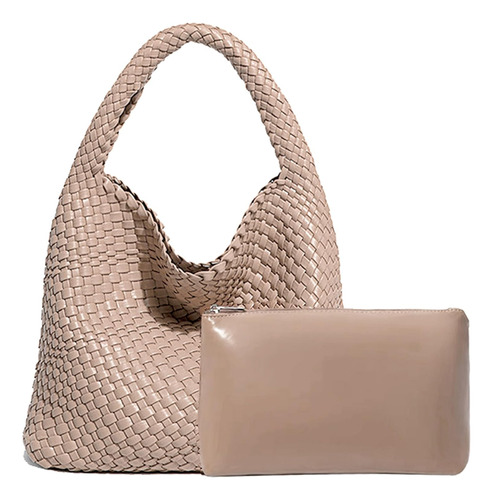 Aruoy Bolso De Mano Tela A Mano De Piel Vegano Para Mujer,