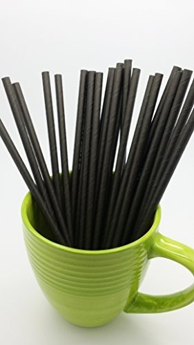 Black Paper Straws - Party Diy, Mason Jars, Baby Shower, Che