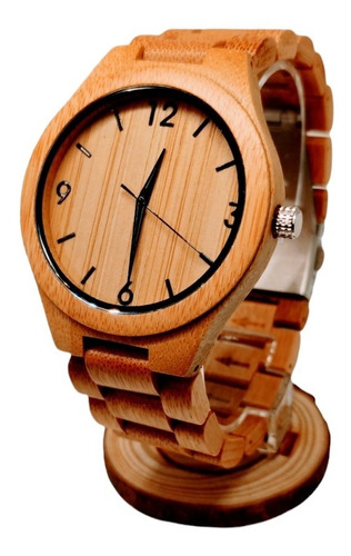Reloj De Madera Bambú Regalo Hombre Premium Personalizado