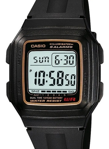 Relógio Masculino Digital Casio F-201wa-9adf - Preto + Nf