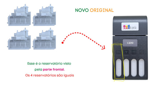 Kit Reservatório De Tinta Epson L3110 L3150 L3210 L3250 4un