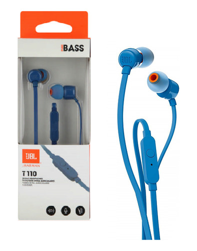 Auriculares Manos Libre Jbl T110 Azul Tranza