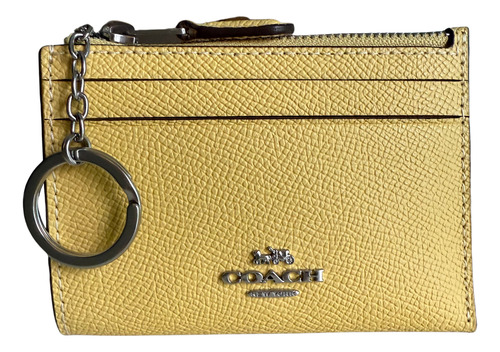 Coach Tarjetero Monedero Chico Nuevo Original Retro Yellow Color Sólido