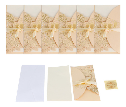 ~ Sobre Para Tarjetas De Invitación De Boda, 6 Juegos,