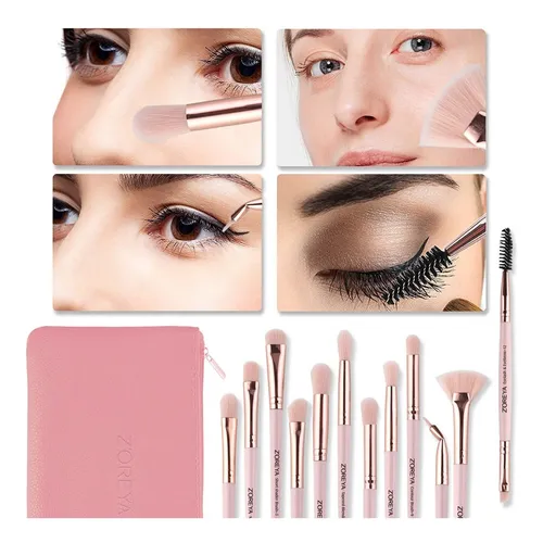 Zoreya Juego De Brochas De Maquillaje Para Ojos, 12 Pinceles