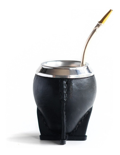 Imagen 1 de 9 de Mate Torpedo Uruguayo + Bombilla Alpaca Artesanal