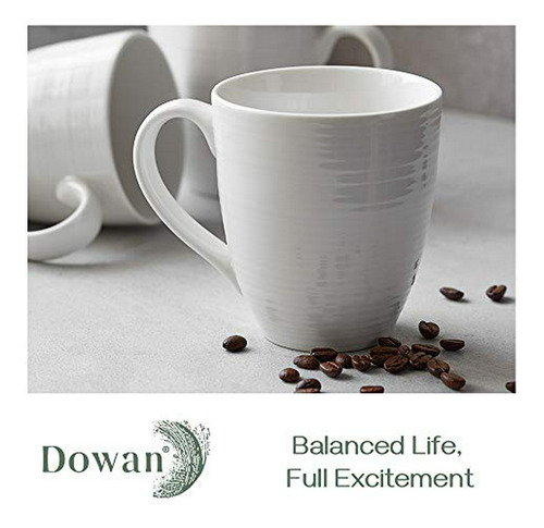 Juego De 6 Tazas De Café De Cerámica Blanca, 17 Oz - Set De