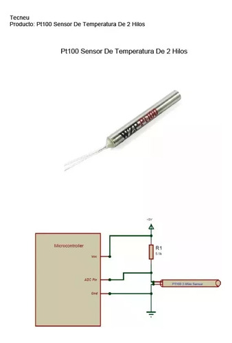 Tecneu Modulo Max31865 + Sensor Temperatura Rtd Pt100 2 Hilos 450°c