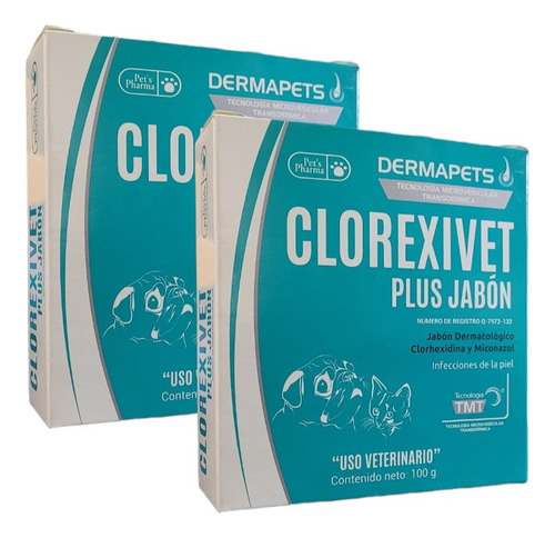 Kit De 2 Clorexivet Plus Jabón 100g Para Perros Pets Pharma