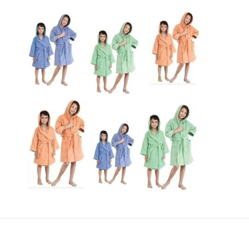 Imagen 2 de 7 de Bata Toalla Salida Baño Niños Unisex Con Capucha Colores