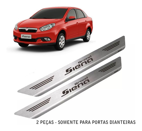 Jogo Kit Soleira Fiat Grand Siena 4 Portas Inox ( 2 Peças ) 