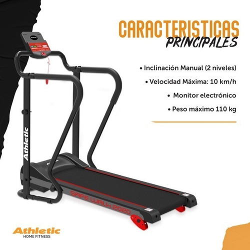 Imagen 4 de 8 de Cinta Athletic 2020 Safe + Mini Bike Plegable Mundo Gym