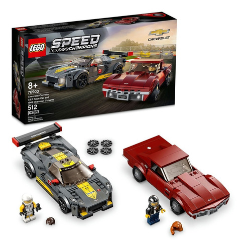 Kit Lego Speed Chevrolet Corvette C8.r Y Corvette De 1969 Cantidad de piezas 512