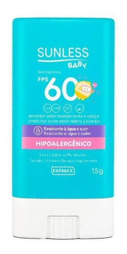 Protetor Solar Infantil Bastão Rosto Fator 60 Hipoalergenico